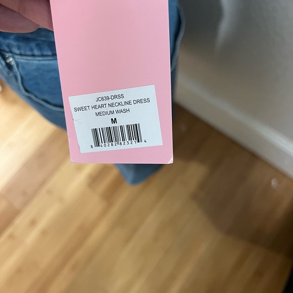 NWT Juicy Couture Denim Sweetheart Neckline mini Dress dark Wash size M NWT - Picture 9 of 13